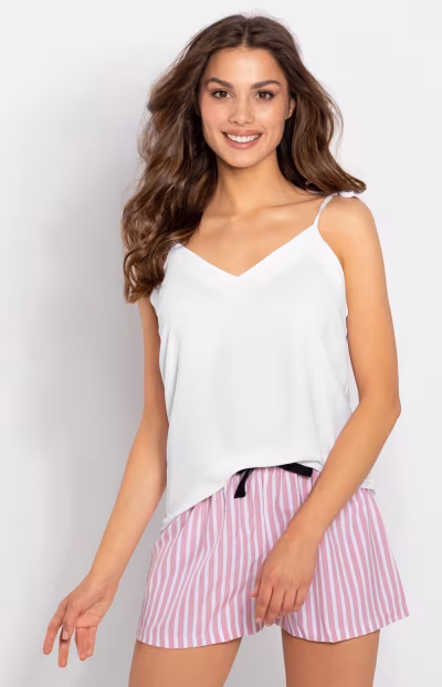 Piżama Damska Model Ariana 223818 White/Pink - Momenti Per Me — zdjęcie 3