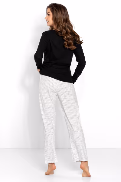 Piżama Damska Model Naomi 223401 Black/Ecru - Momenti Per Me — zdjęcie 2