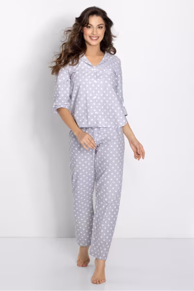Piżama Damska Model Looking Good 223347 Grey - Momenti Per Me — zdjęcie 1