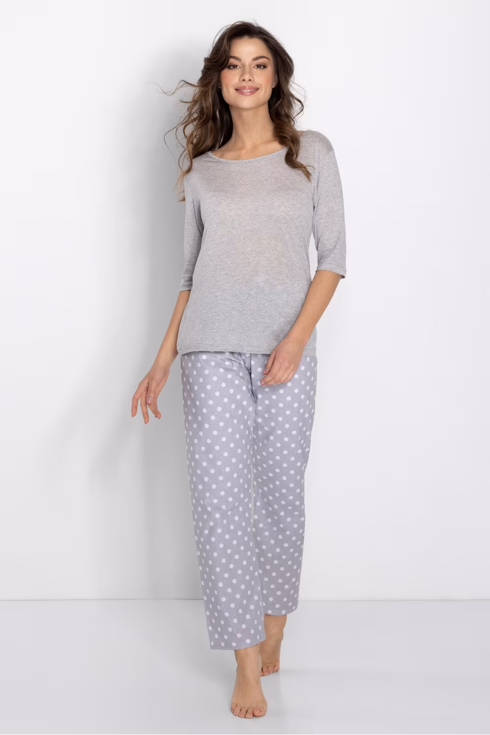 Piżama Damska Model Keep Secrets Tencel 183914 Grey - Momenti Per Me