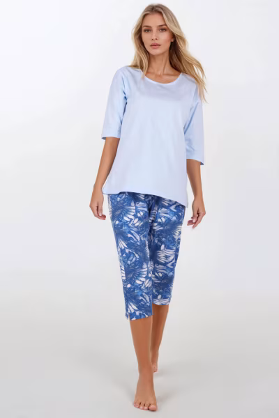 Piżama Damska Model Lagoon Escape 224406 Blue - Momenti Per Me — zdjęcie 1