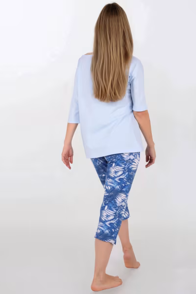 Piżama Damska Model Lagoon Escape 224406 Blue - Momenti Per Me — zdjęcie 3