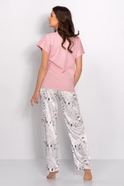 Piżama Damska Model SPA Garden 170007 Pink/Grey - Momenti Per Me — zdjęcie 2