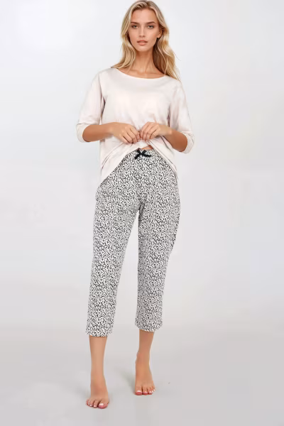 Piżama Damska Model Your Emotions 205903 Beige - Momenti Per Me — zdjęcie 1
