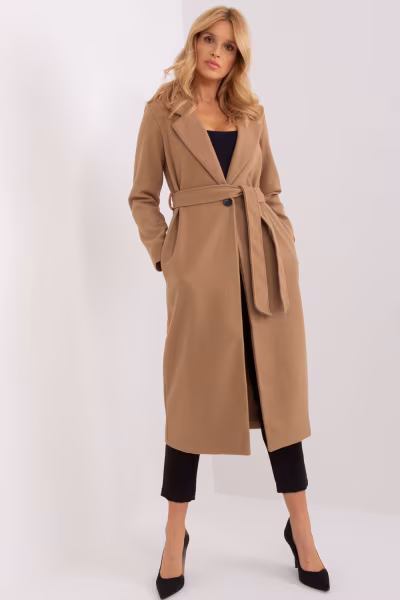 Płaszcz Damski Model TW-PL-BI-5312-1.31 Camel - Och Bella — zdjęcie 1