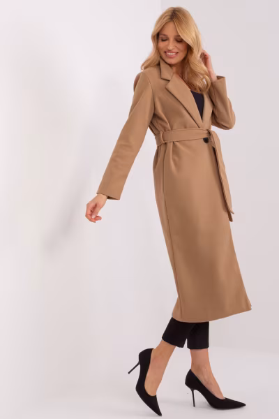 Płaszcz Damski Model TW-PL-BI-5312-1.31 Camel - Och Bella — zdjęcie 2