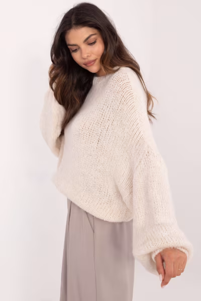 Sweter Damski Model TW-SW-BI-3565.69 Ecru - Och Bella — zdjęcie 3
