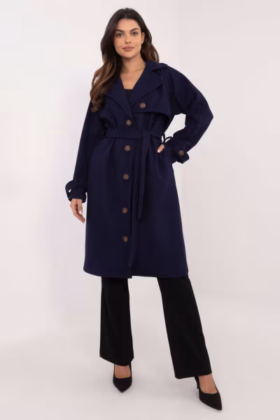 Płaszcz damski Model TW-PL-BI-2209.71P Navy - Och Bella — zdjęcie 1