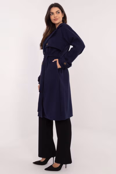 Płaszcz damski Model TW-PL-BI-2209.71P Navy - Och Bella — zdjęcie 2
