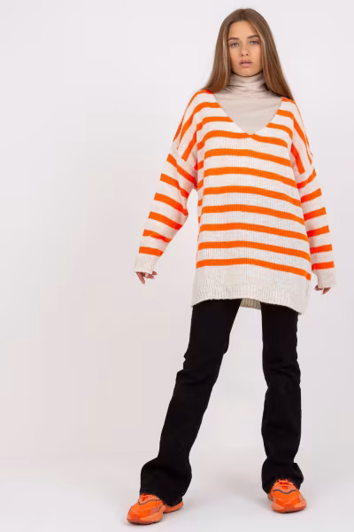 Sweter Damski Model TW-SW-BI-M59.25 Orange - Och Bella — zdjęcie 2