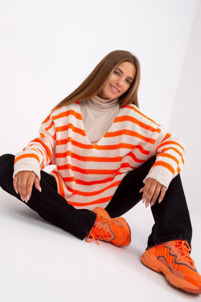 Sweter Damski Model TW-SW-BI-M59.25 Orange - Och Bella — zdjęcie 3