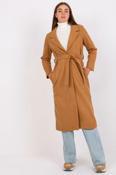 Płaszcz Damski Model TW-PL-BI-5312.32 Camel - Och Bella — zdjęcie 1