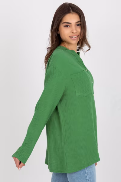 Bluzka Model TW-KS-BI-1144.07 Green - Och Bella — zdjęcie 3