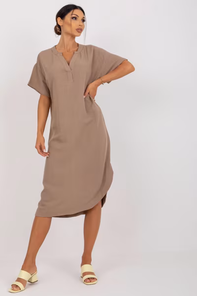 Sukienka Model TW-SK-BE-AZ101.40P Dark Beige - Och Bella — zdjęcie 1