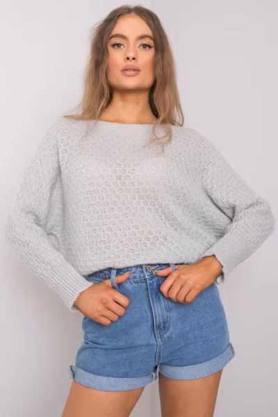 Sweter Damski Model TW-SW-BI-2269.25X Grey - Och Bella — zdjęcie 1
