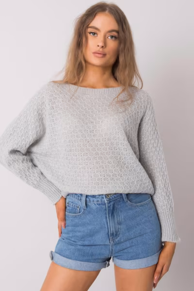 Sweter Damski Model TW-SW-BI-2269.25X Grey - Och Bella — zdjęcie 2