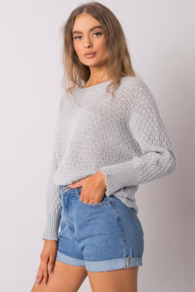 Sweter Damski Model TW-SW-BI-2269.25X Grey - Och Bella — zdjęcie 3