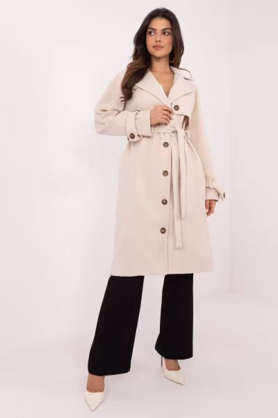 Płaszcz Damski Model TW-PL-BI-2209.71P Light Beige - Och Bella — zdjęcie 1