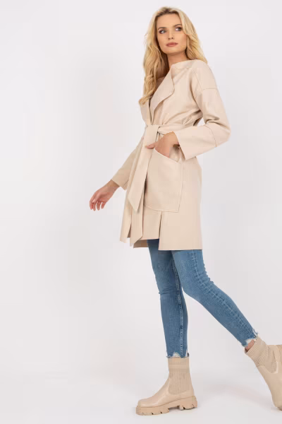 Płaszcz Damski Model TW-PL-BE-M125.21 Light Beige - Och Bella — zdjęcie 2