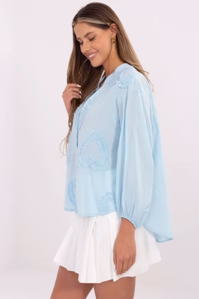 Bluzka Model TW-KS-BI-3145.67 Light Blue - Och Bella — zdjęcie 2