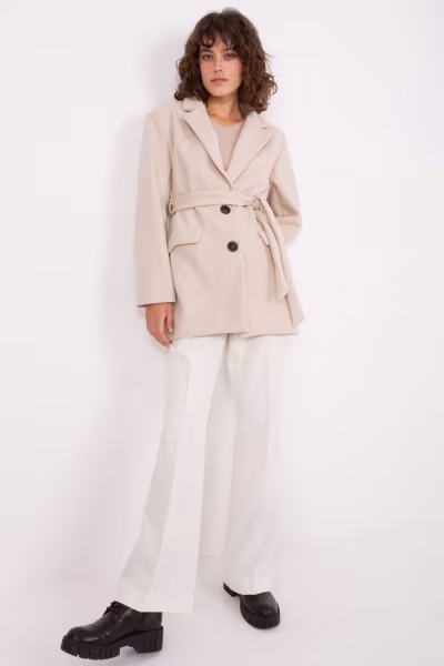 Płaszcz Damski Model TW-PL-BI-2022320.01X Light Beige - Och Bella — zdjęcie 1