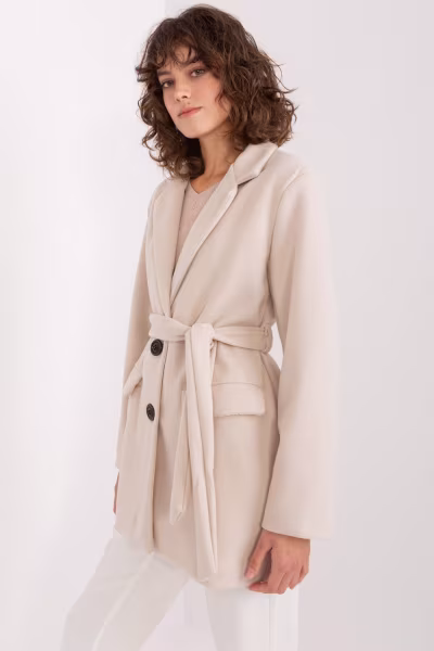 Płaszcz Damski Model TW-PL-BI-2022320.01X Light Beige - Och Bella — zdjęcie 2