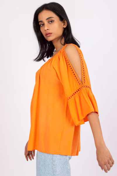 Bluzka Model TW-BZ-BI-82198.46 Orange - Och Bella — zdjęcie 2