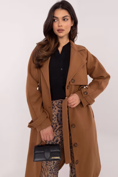 Płaszcz Damski Model TW-PL-BI-2209.71P Camel - Och Bella — zdjęcie 1