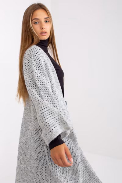 Sweter Kardigan Model TW-SW-BI-M31.36X Grey - Och Bella — zdjęcie 2
