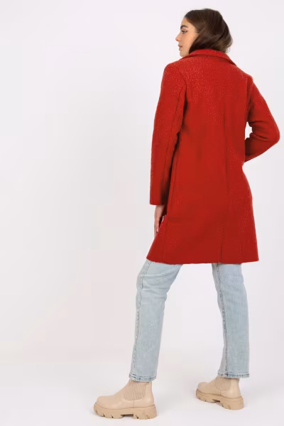 Płaszcz Damski Model TW-PL-BI-7372.18 Dark Orange - Och Bella — zdjęcie 2
