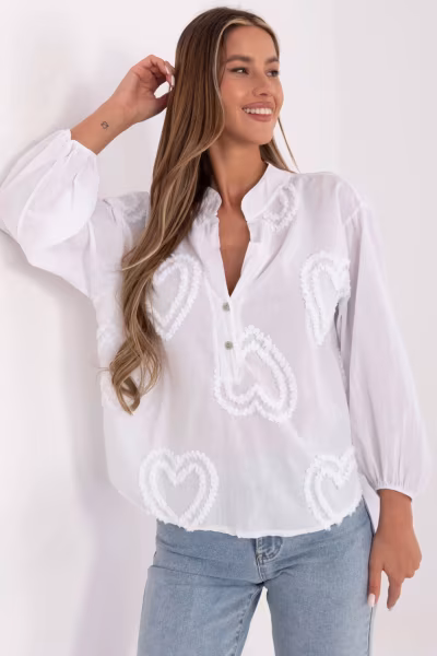Bluzka Model TW-KS-BI-3145.67 White - Och Bella — zdjęcie 1