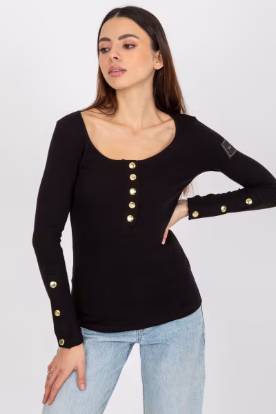 Bluzka Model TW-BZ-OB-048.08 Black - Och Bella — zdjęcie 1