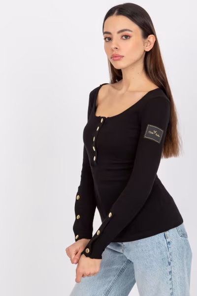 Bluzka Model TW-BZ-OB-048.08 Black - Och Bella — zdjęcie 2