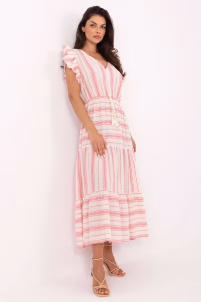 Sukienka Model TW-SK-BI-28760.97 White/Pink - Och Bella — zdjęcie 2