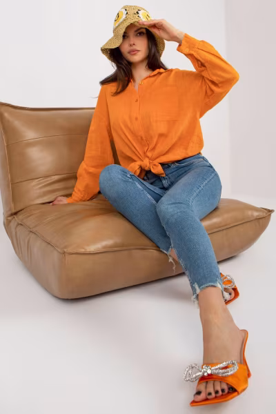 Koszula Damska Model TW-KS-BI-26698.50 Orange - Och Bella — zdjęcie 1