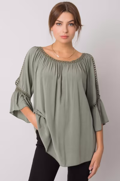 Bluzka Model TW-BZ-BI-82198.46 Khaki - Och Bella — zdjęcie 1