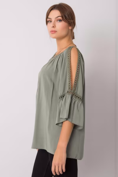 Bluzka Model TW-BZ-BI-82198.46 Khaki - Och Bella — zdjęcie 2