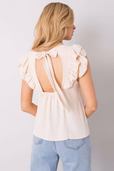 Bluzka Model TW-BZ-BI-BF002.88 Light Beige - Och Bella — zdjęcie 3