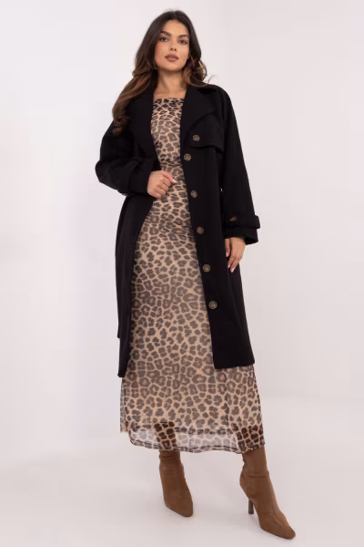 Płaszcz Damski Model TW-PL-BI-2209.71P Black - Och Bella — zdjęcie 1