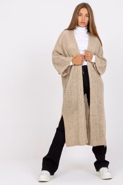 Sweter Kardigan Model TW-SW-BI-M31.36X Beige - Och Bella — zdjęcie 1