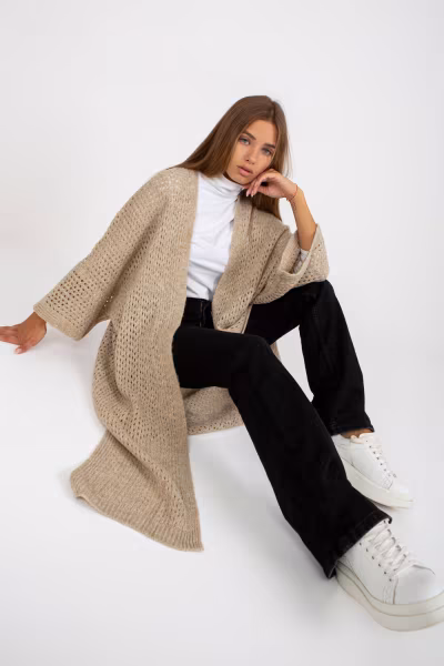 Sweter Kardigan Model TW-SW-BI-M31.36X Beige - Och Bella — zdjęcie 2