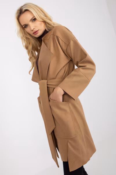 Płaszcz Damski Model TW-PL-BE-M125.21 Camel - Och Bella — zdjęcie 2