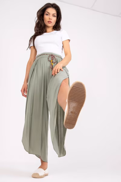Spodnie Damskie Model TW-SP-BI-81378.24P Khaki - Och Bella — zdjęcie 2