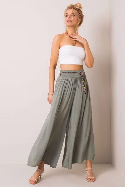 Spodnie Damskie Model TW-SP-BI-81733.14 Khaki - Och Bella — zdjęcie 2