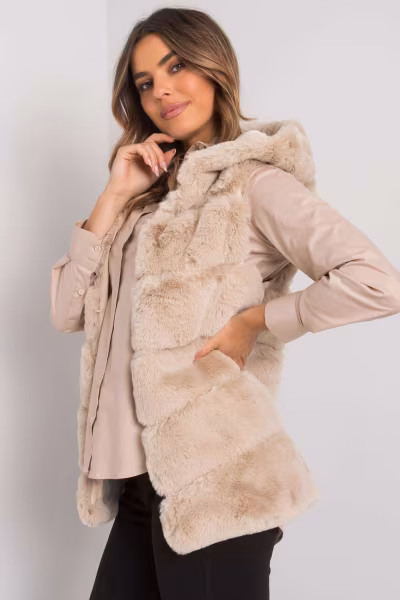 Kamizelka Damska Model TW-KZ-2116.48P Beige - Och Bella — zdjęcie 2