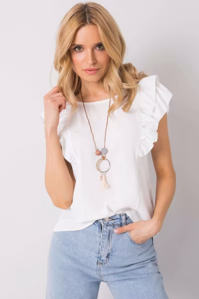 Bluzka Model TW-BZ-BI-BF002.88 White - Och Bella — zdjęcie 1