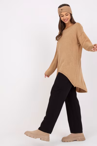Sweter Damski Model TW-SW-BI-1222.13X Camel - Och Bella — zdjęcie 1
