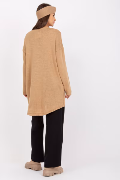 Sweter Damski Model TW-SW-BI-1222.13X Camel - Och Bella — zdjęcie 2