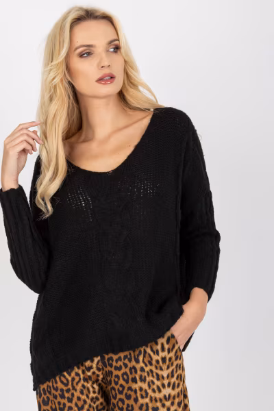 Sweter Damski Model TW-SW-BI-M903.33X Black - Och Bella — zdjęcie 1