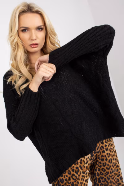 Sweter Damski Model TW-SW-BI-M903.33X Black - Och Bella — zdjęcie 2